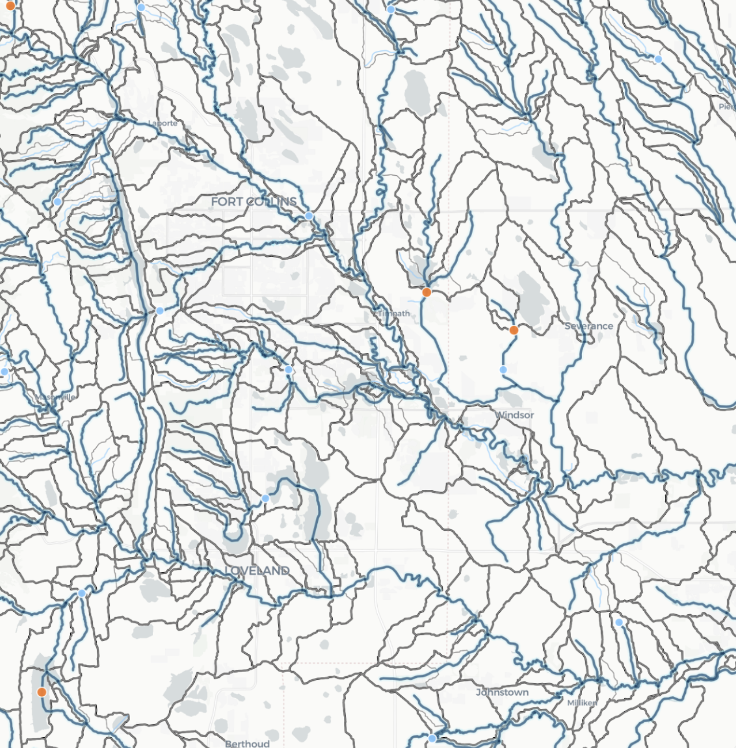 National hydrographic network visualization